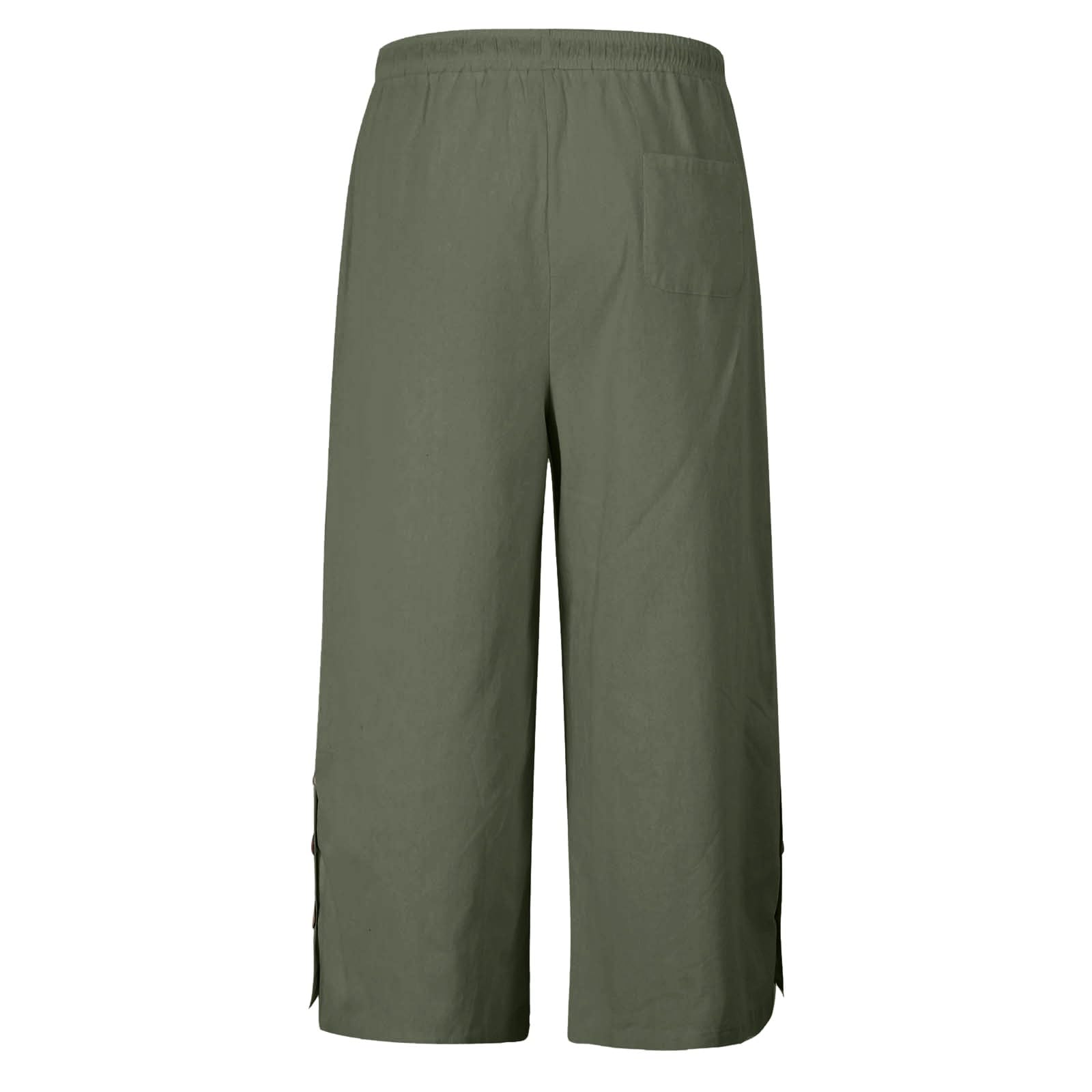 Pantalon de yoga japonais doux en lin pour homme - Pantalon kimono chinois - Pantalon baggy hip hop - Pantalon baggy Hakama Kung-Fu - Tenue uniforme - Pantalon de Tai Chi - Yoga - Pantalon de loisirs
