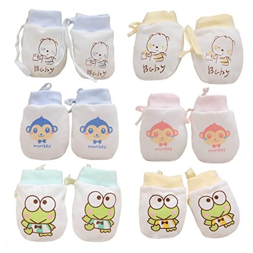 Adeimoo Cute Boys Girls Cotton No Scratch Gloves Drawstring Adjustable Mittens for Baby Infants