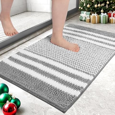 Biscpro Chenille Bath Mat Rug, Soft and Absorbent Cover