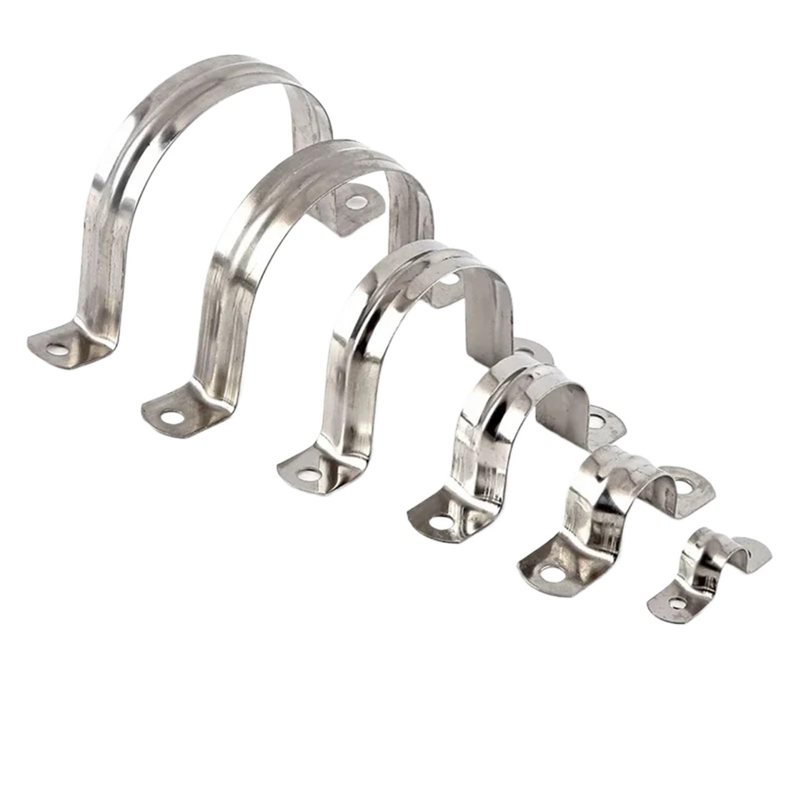 Lztdsbx One Color Stainless Steel Conduit Clamps 100Pcs Stainless Steel U-Shaped Buckle Card Saddle Fixed Water Pipe Clamp Throat Hoop(201 M12)