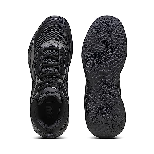 PUMA Men's PLAYMAKER PRO MID TROPHIES Sneaker, Puma Aged Silver-Cast Iron-PUMA Black, 93