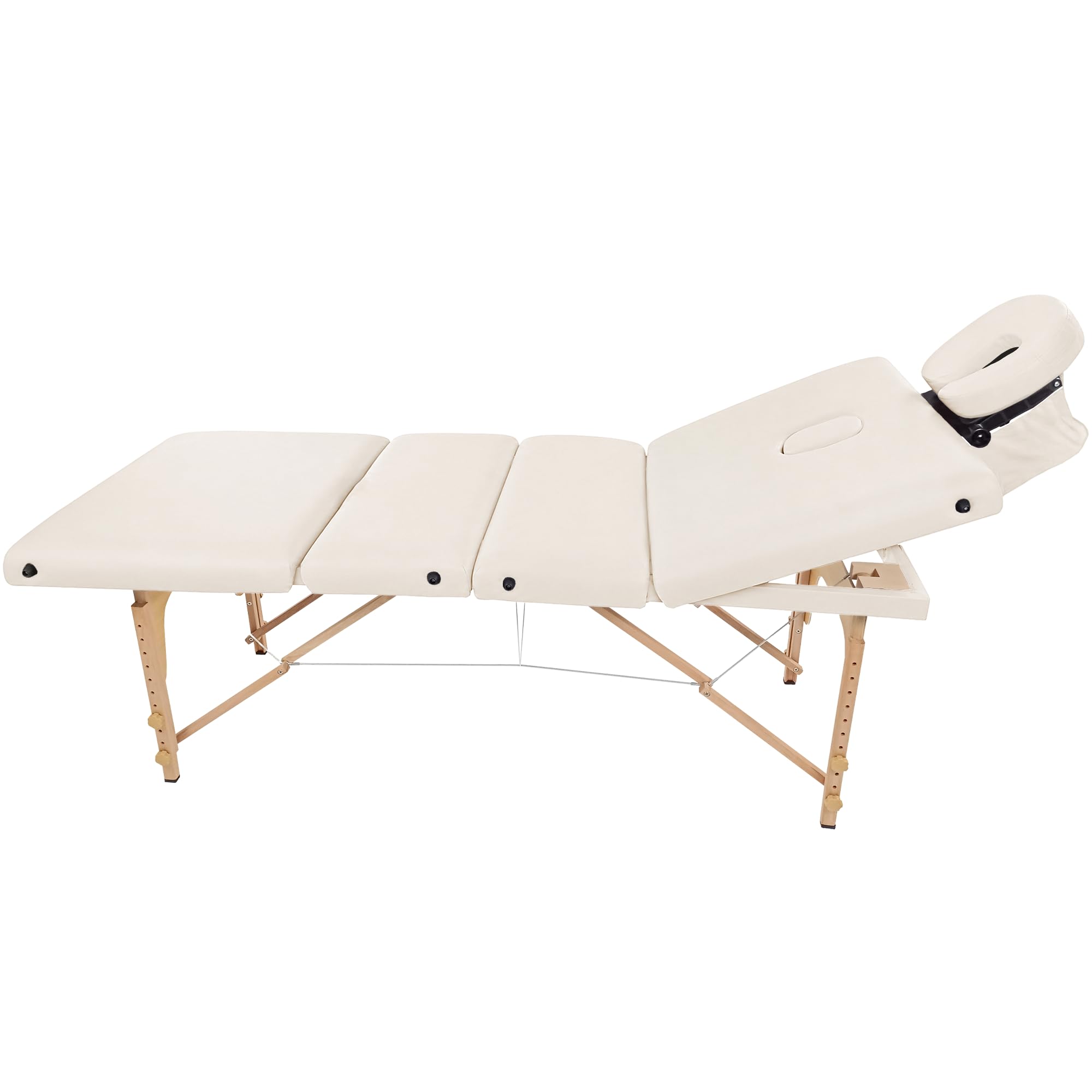 Beltom® Lettino Massaggio 4 Zone Legno LETTINI per da Massaggi Pieghevoli Gran Lusso Nuovo Fisioterapia FISIOTERAPISTA Tattoo Tatuaggi Relax - Panna