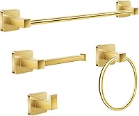 Vista 1 de Bathroom Hardware Set 4 Pieces,Towel Bar Set includes 17In Hand Towel Bar, Towel Ring, Robe Towel Hooks,Toilet Paper Holder, Bathroom Towel Rack Set