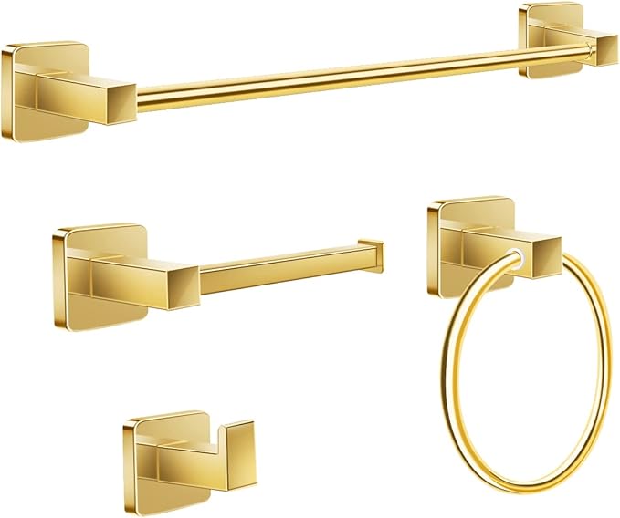 Bathroom Hardware Set 4 Pieces,Towel Bar Set includes 17In Hand Towel