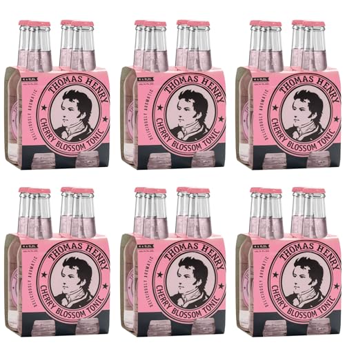 Thomas Henry Cherry Blossom Tonic, Premium Cocktail Mixer for Gin & Cocktails, 6.8 Fl Oz (200 ml) Bottles, 24 Pack, Made in Germany