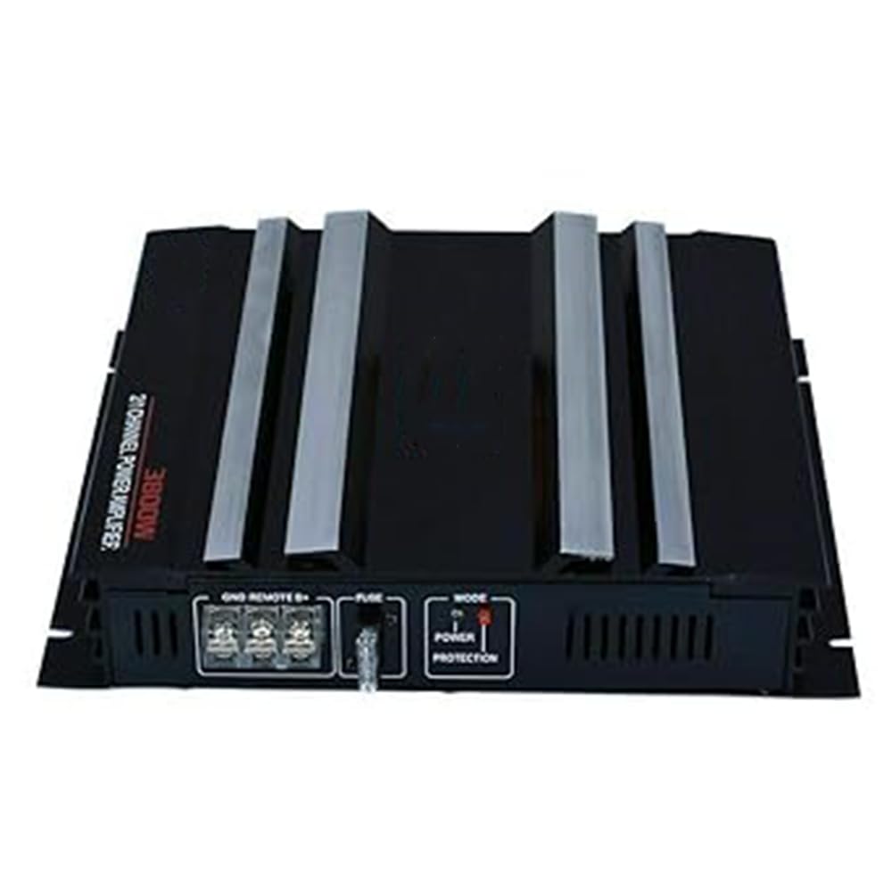 Amplificador de Audio Coche 4 Ohm 3800W Super Bass Subwoofer Estéreo, 20HZ-20khz Canal de Alta Potencia Metal Shell