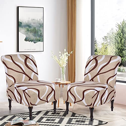 Searchi Armless Accent Chair Covers Stretch Spandex Slipper Chair Slipcover Pattern Furniture Protector, Chair Cover Without Arms Removable Washable For Living Room Hotel(Bird's Nest) #TOP5