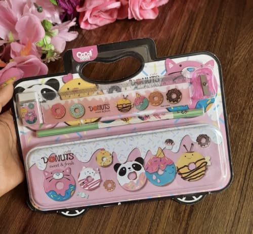 Image of Pack of 6 Pencil Box Sets for boys and girls. Perfect stationery set in bulk for Birthday returns gifts for kids party I gift items for age 3 to 8 years children (Design 2)