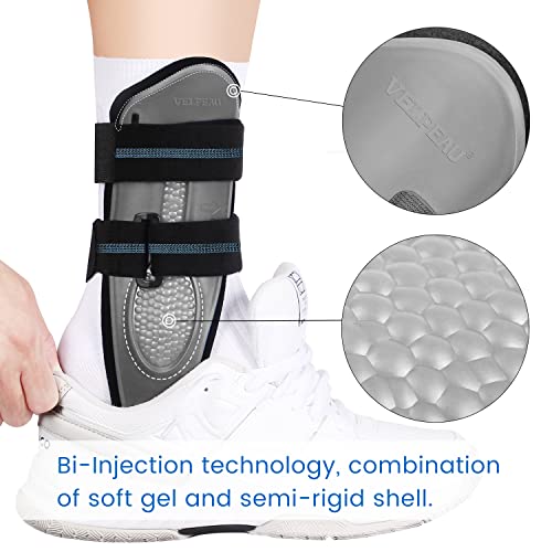 Velpeau Ankle Support Brace For Men & Women, Ankle Stabilizer, Stirrup Splint For Sprains, Tendonitis, Volleyball, Basketball, Sprained Ankle, Reversible Left & Right Foots, One Size (Foam Pad, Grey) #TOP2