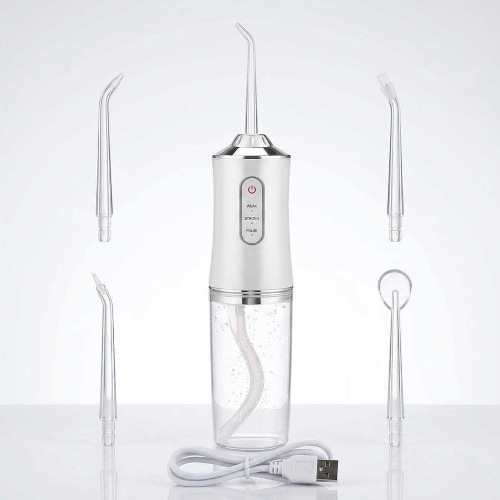 Irygator Bezprzewodowy, 3 Tryby Pracy, Zbiornik 220 ml, Ładowanie USB, 4 Końcówki, Wodoodporny