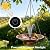 CaliDecor 12.6" Hanging Solar Bird Bath Metal, Metal Hanging Bird Bath with Solar Fountain for Outside, Hanging Birdbath Bubbler for Outdoors Backyard Patio Garden Decor, Bronze