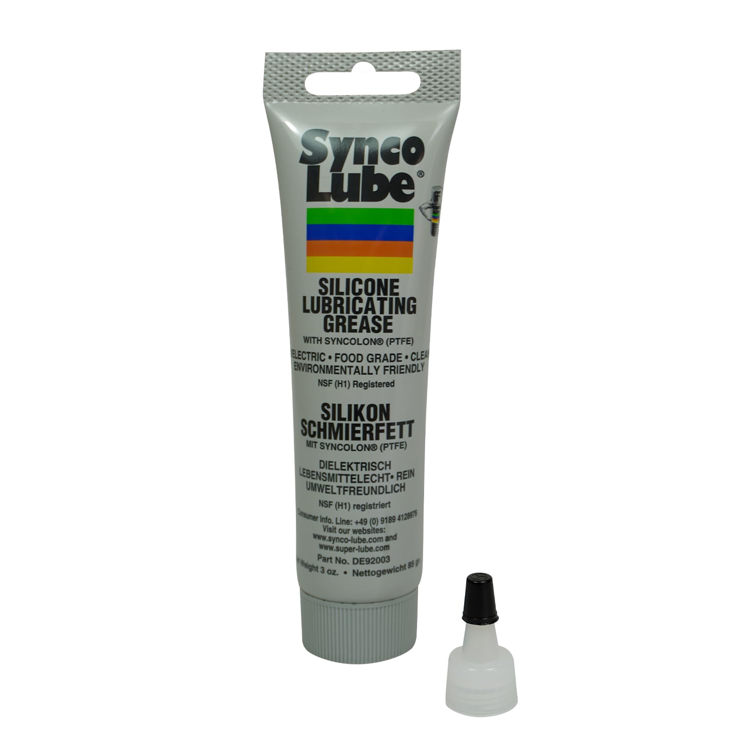 Super Synco Lube 92003 - Silikon Schmierfett mit Syncolon (PTFE) + 10201 Aufsatz/Applicator