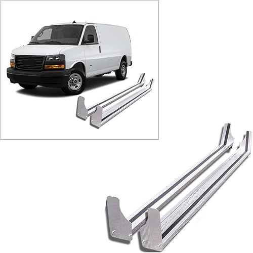 Miniatura 9 de Black Horse - Estribos comerciales de aluminio compatibles con 97-14 Express/Savana 1500-2500-3500|92-15 Ford E/Econoline-RUN102SS