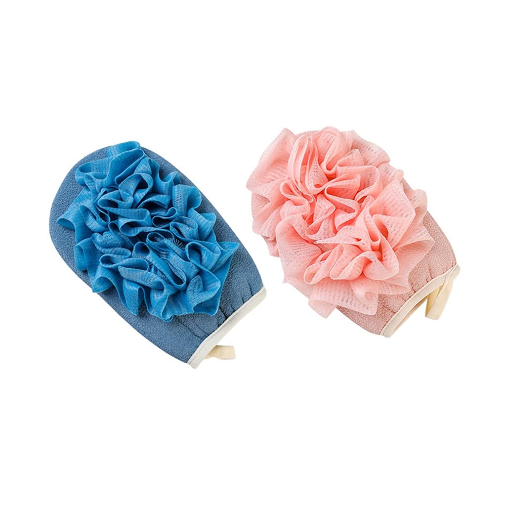 Ręcznik Złuszczający Złuszczające Gąbki Do Kąpieli Rękawiczki Złuszczające Rękawiczki Loofah Gąbka Pod Prysznic Peeling do Ciała Gąbka Pod Prysznic (2 paczki) Rękawiczki Złuszczające (Kolor