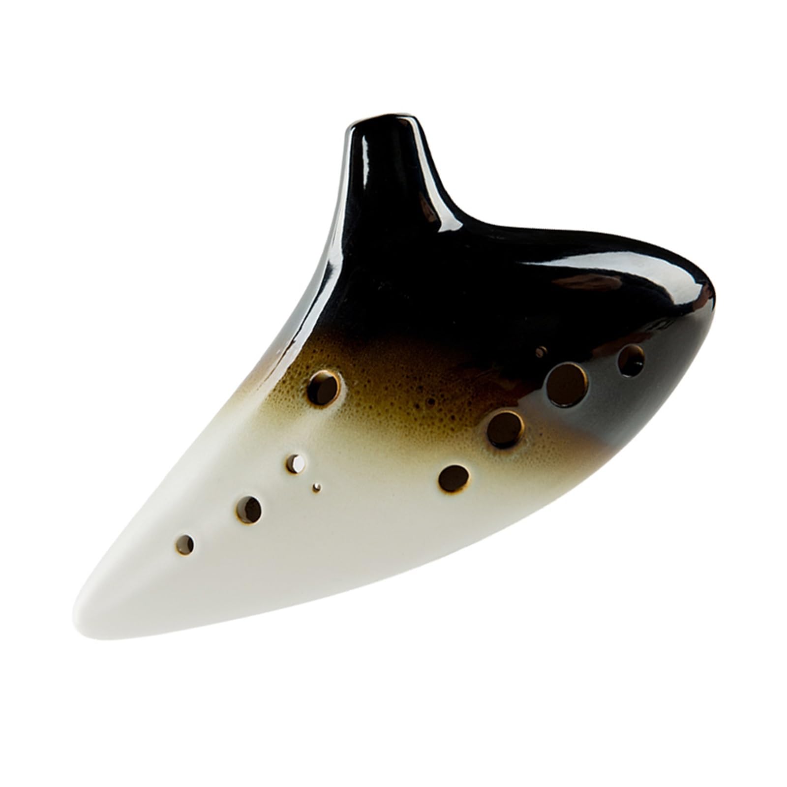 Ocarina 12 Otworowa AC Tune Double Color Middle C Professional Performance Instrument Okarynowy(Bass bk white)
