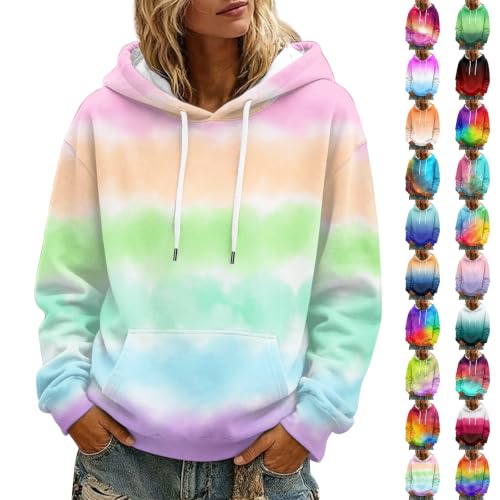 midelxp Womens Graphic Hoodies Y2K Tie Dye Shirts Loose Fit Fleece Pullover - image 1