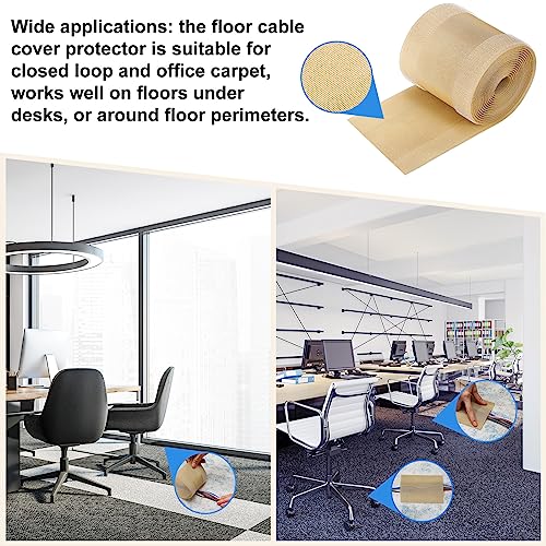 Image of WILLBOND Carpet Cord Cover Cable Protector Floor Cover Cable Protector Management Only for Commercial Office Carpet(19.69 ft,Khaki)