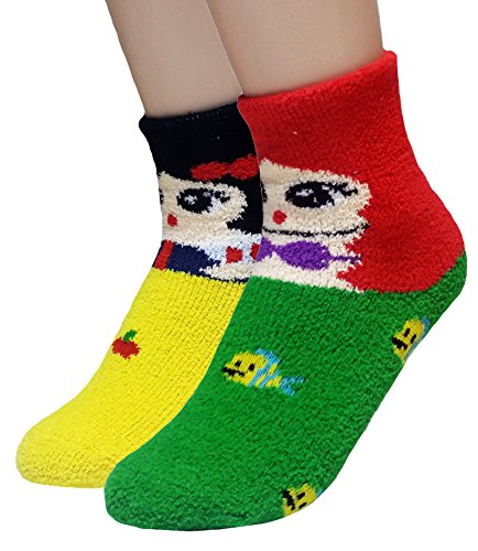 JJMax Girls' Fuzzy Soft Microfiber Superhero and Princess Warm Socks