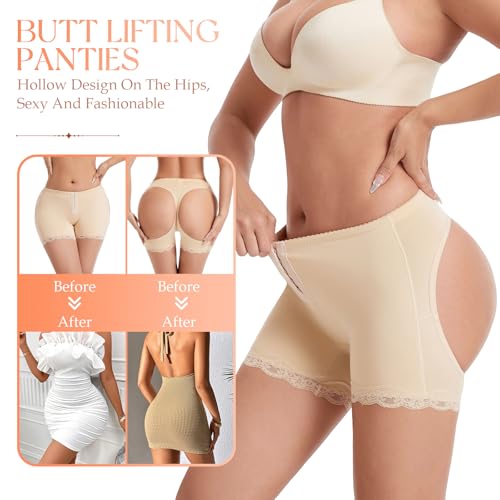 Image of Dulchany Butt Lifting Panties Booty Lifter Underwear for Women Adjustable Hip Enhancer Control Butt Lift Shapewear Shorts