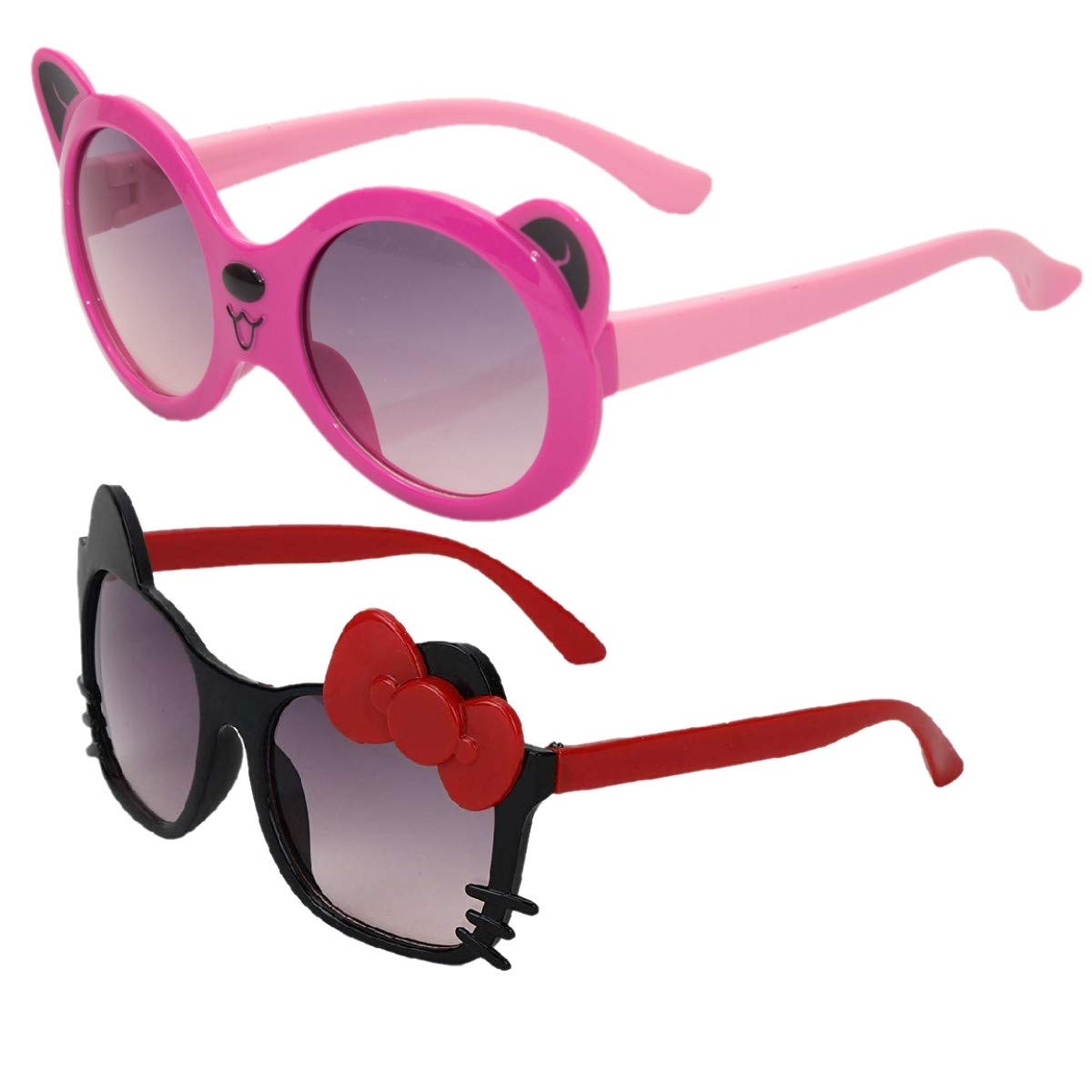 Shopistagirls Oval Sunglasses With Hard Case Black And Pink 