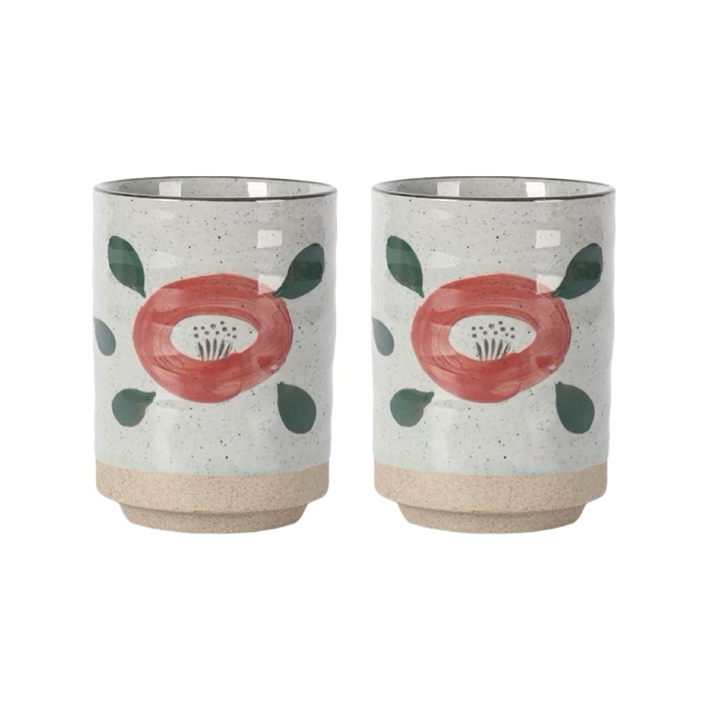 CAGFINY 2PCS Japanese Ceramic Teacups Traditional Ceramic Teacups Mugs for Japanese Restaurant Sushi Bar Izakaya Tea Room