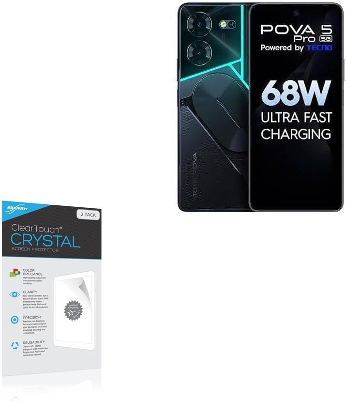 BoxWave Screen Protector Compatible with Tecno Pova 5 Pro - Clear...