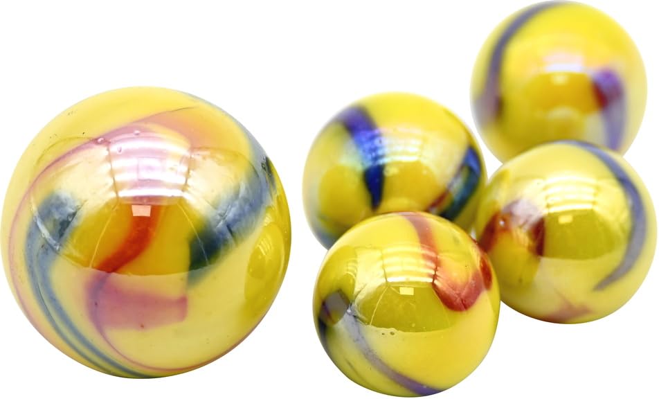 20 Billes En Verre + 1 Calot – Multicolore, Neuf, Pour Jeu Ou Décoration