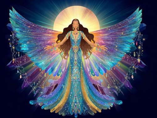 大人のための数字油絵キット DIY 色とりどりの女 油絵セット 50x70cm アクリル絵の具 筆 ブラシ/フレームレス癒し ストレス解消 趣味 プレゼント- 集中力とリラックス効果、インテリアとして、贈り物に最適、脳トレにも、デコレーション、簡単、人気、