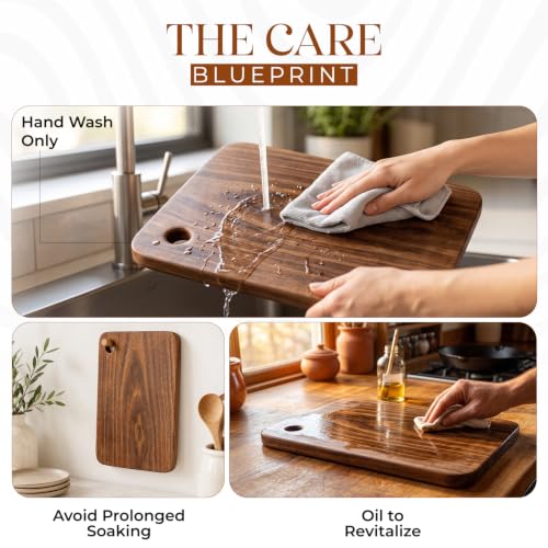 Image of EICHEN Premium Sheesham Wood Chopping Cutting Board for Kitchen Vegetables, Fruits & Cheese, BPA Free, Eco-Friendly, Anti-Microbial Durable and Easy to Clean (32 x 22cm)