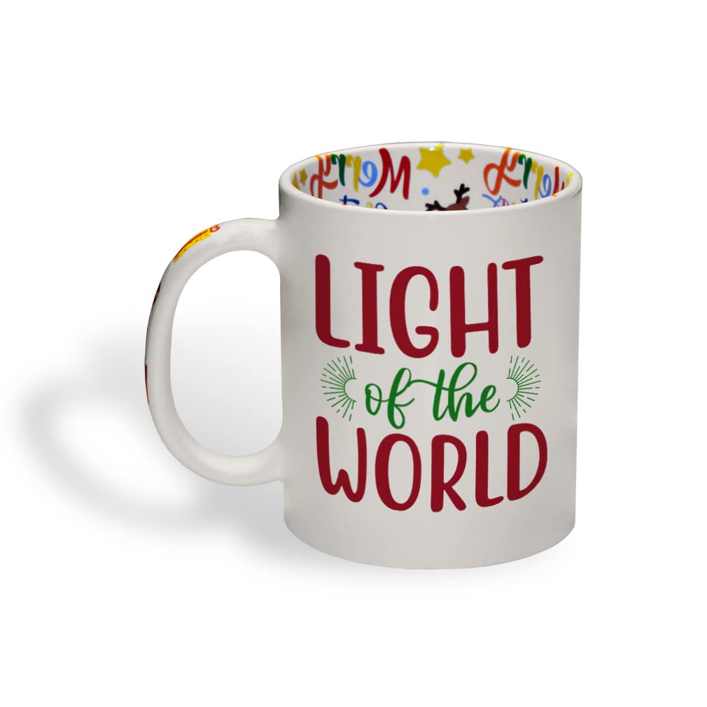 VIGATVIGAT Ceramic Christmas Coffee Mug 11 Ounces Light of The World Sparkling Funny Tea Cup Christmas Baby Jesus Design Only Design Only
