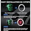 LOKEKE Car Push Start Stop Button Cover, Vehicle DIY Engine Ignition Push Start Button Decorations, Motocycle Ignition Key Switch Protective Cover(Hulk Green)