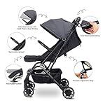 Wheelive Leichter Kinderwagen, Kompakter Einhand-Buggy Zum Einfachen Zusammenklappen mit Verstellbarer Rückenlehne und Ablagekorb, Schlafrollo - Kinderwagen für Flugreisen und mehr