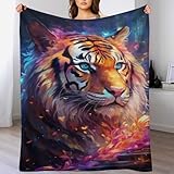 Tiger Decke Weich Und Warme Fleecedecke Für Bett Couch, Flannel Decken Als Sofadecke Wohndecke Oder Tagesdecke, 150×200cm