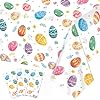 3 pack easter plastic tablecloth spring colorful egg spring rectangle table cloth easter party decorations for picnic dining room kitchen indoor outdoor decorations 54 x 108 inch  urban country home decor