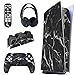 PlayVital Pegatina Completa para PS5 Edición Digital Calcomanía Vinilo para Playstation 5 Consola&Control&Estación de Recarga&Control Remoto&Audífono Adhesivo Piel para PS5-Mármol Negro Blanco