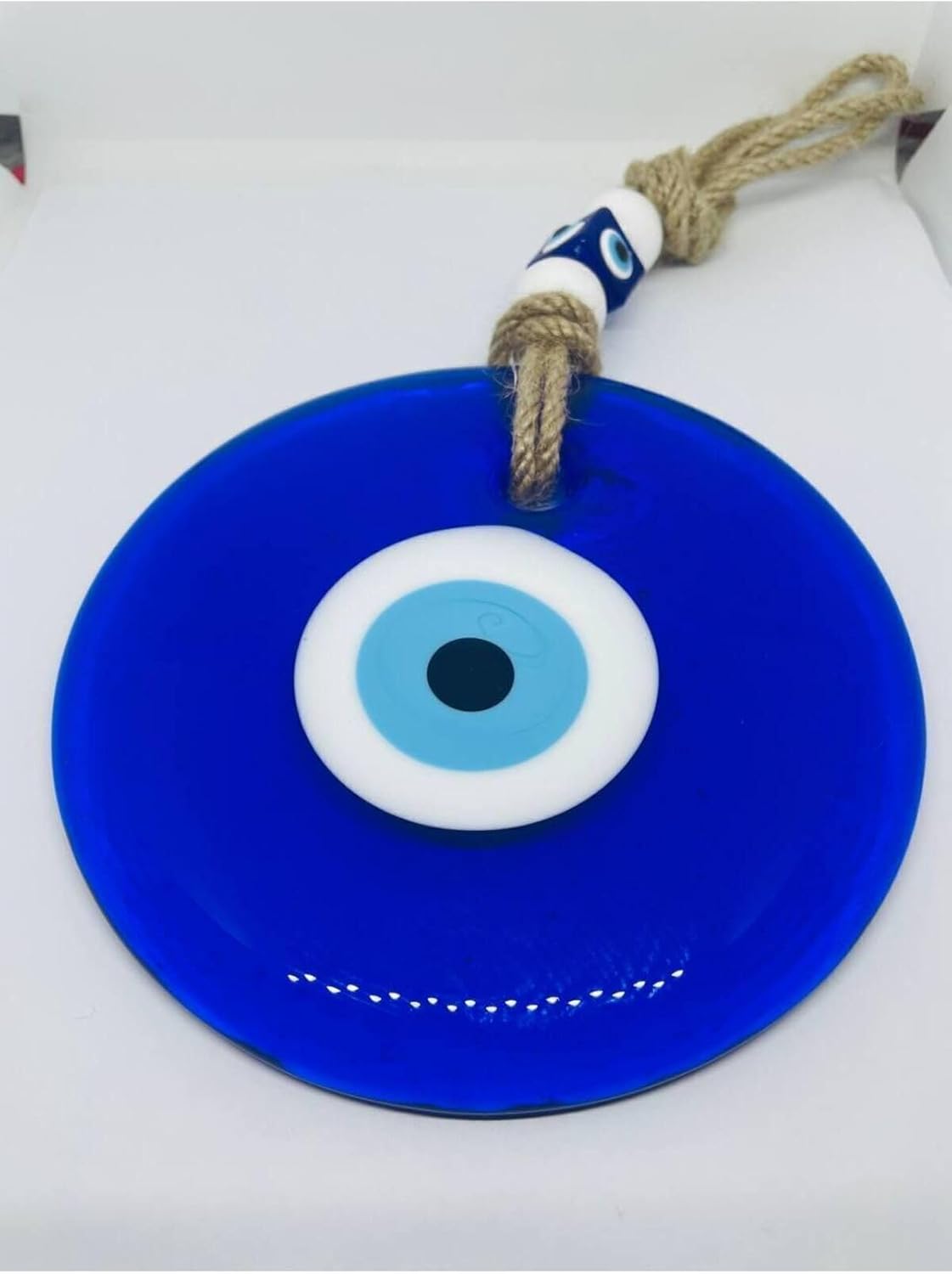 Large Turkish Evil Eye Wall Hanging - Decorative Nazar Boncugu 26 cm Length (10.2 inch) - Traditional Blue Glass Protection Amulet