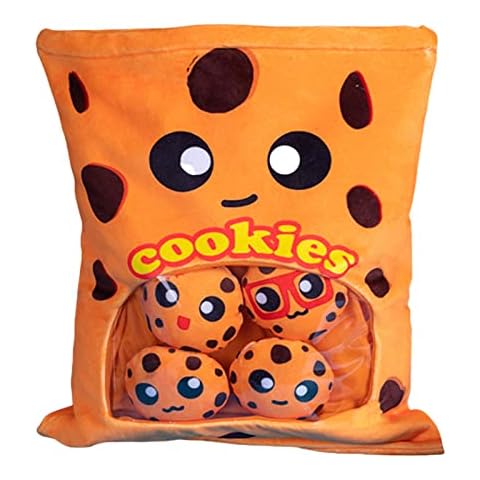 Cheesy Puff s Plush Toy Balls,A Bag Chees Puff Cookie Plush Toy Balls, Stuffed Toy Game Pillow Cushion Cute Plush Pillow Creative Removable Stuffed Animal Toys (8 Cookies) Cover