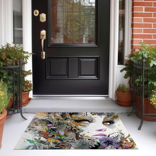 Tapis kaléidoscopique gris anthracite aux finitions soignées