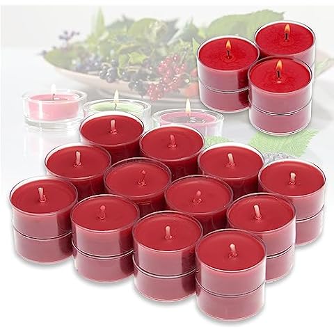 Candelo Set of 24 Wild Berry Scented Tea Lights Cover