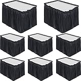 8 Pieces Table Skirt 14 Feet Plastic Disposable Pleated Tablecloths Skirts Wrinkle Resistant Black...