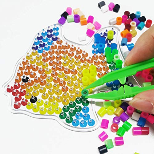 Three-Color Plastic Fuse Beads Tweezers Handmake Beads Crafts, Manual Diy Creative Craft Game Tool For Kids(1 Pack Of 6 Tweezers,White,Green,Blue) #TOP1