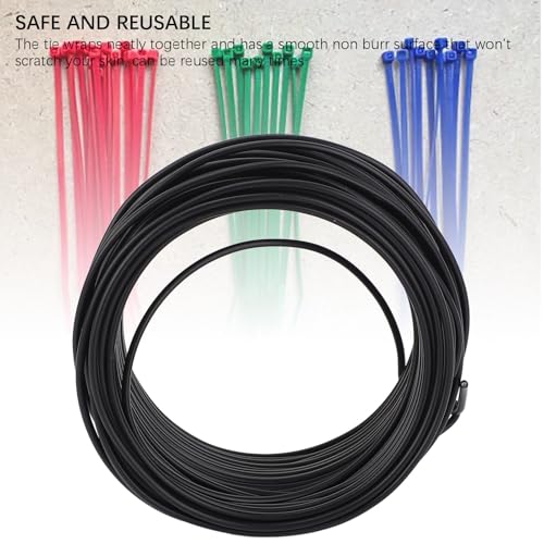 Alambre de atar de hierro galvanizado 1.5mm x 20m boca redonda, alambre metálico flexible para cable PVC de telecomunicaciones, fuerte y flexible (Negro) miniatura 4