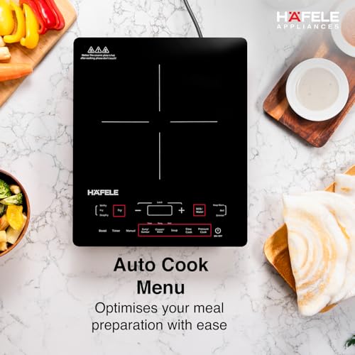 Image of Hafele Magnechef Induction Cooktop |2100W High Power | Ceramic Glass Plate | Auto Cook Menus | Intuitive Touch Control | 2 Year Warranty | Black
