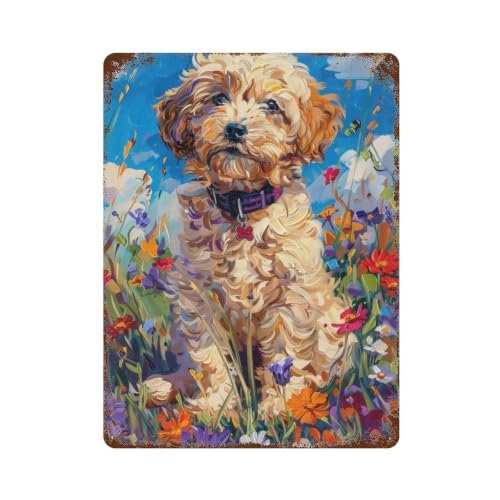 Plaque murale rétro en métal : cadeau idéal pour amoureux de chiens