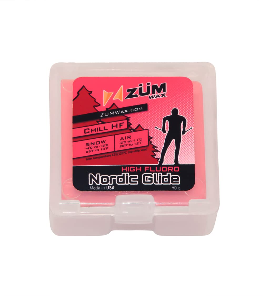 ZUMWax HIGH Fluoro Nordic/Cross-Country Racing Glide Wax - CHILL Temperature. Environmentally Friendly & Non-Toxic!
