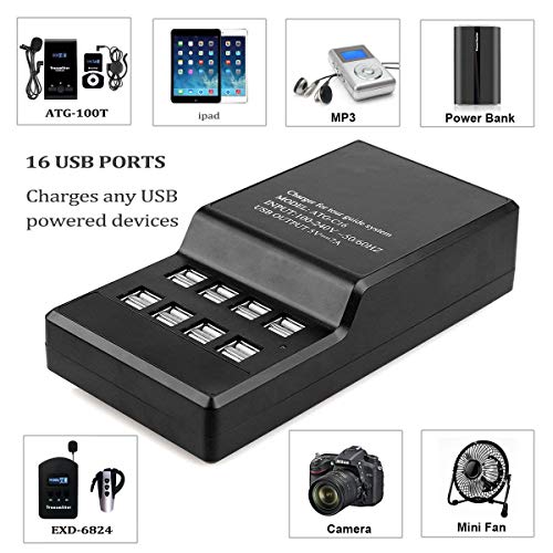 EXMAX ATG-C16 Estación de Carga USB de 16 Puertos USB 2.0 Carga Rápida para Sistema de Guía Turística Inalámbrico miniatura 2