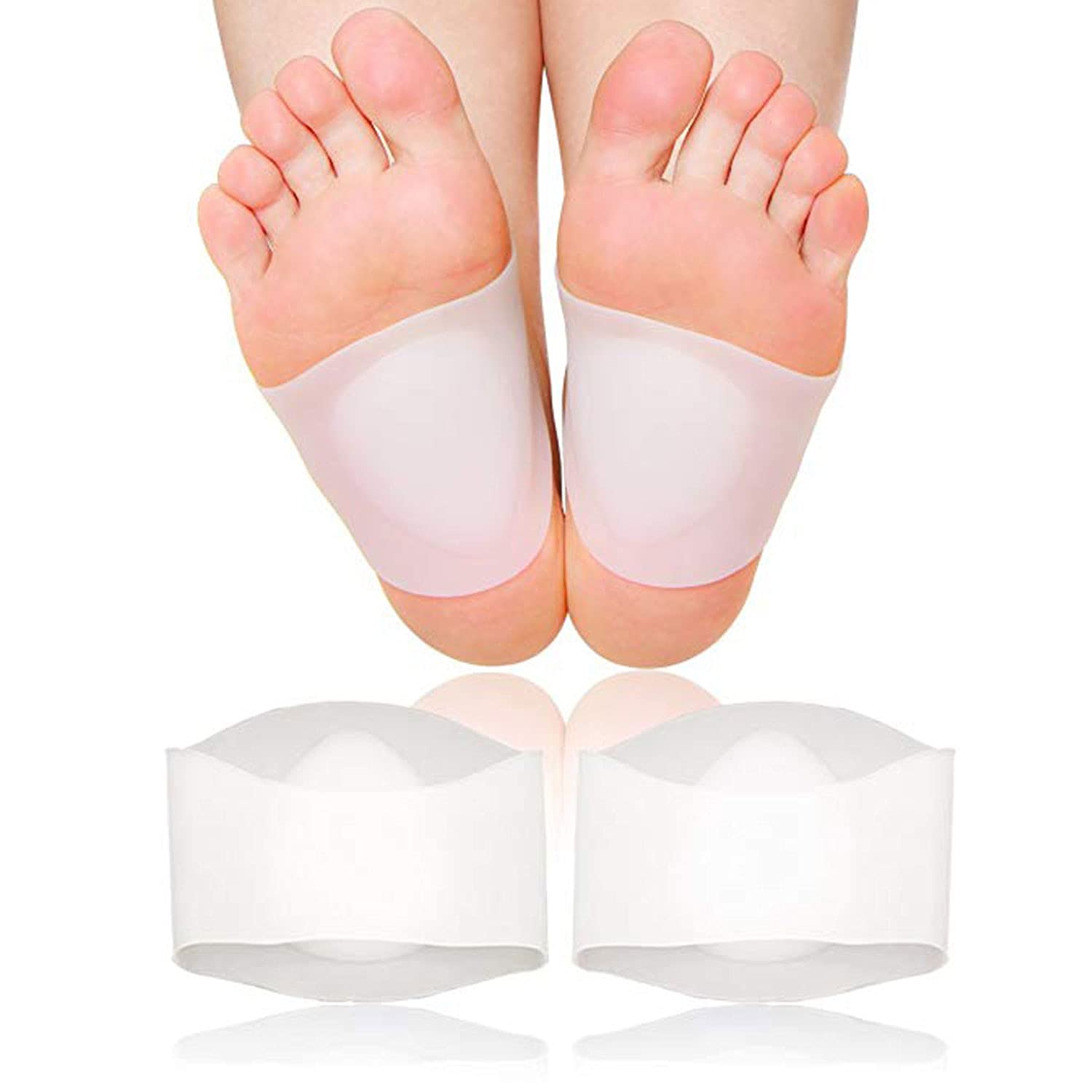 PedimendTM - Inserti per scarpe in gel di silicone per piede piatto e fascite plantare, sollievo dal dolore