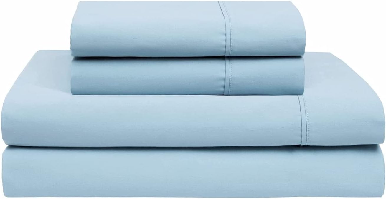 Split King Sheet Set- Giza Sheets- 1800 Ultra Soft King Bed Sheets- Percale Sheets- 24' Extra Deep Pocket- Bedding Sheets & Pillowcases Light Blue 100% Giza Egyptian Cotton Sheets - (King - Sky Blue)