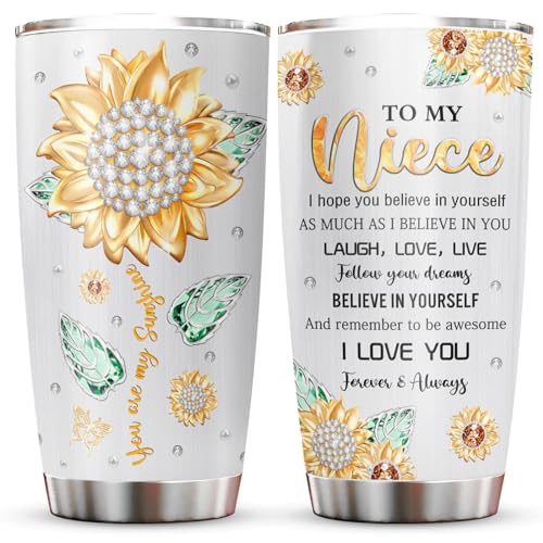 Muilzon Niece Gifts from Auntie/Aunt/Uncle Tumblers 20oz, Gifts for Niece for Birthday Graduation...