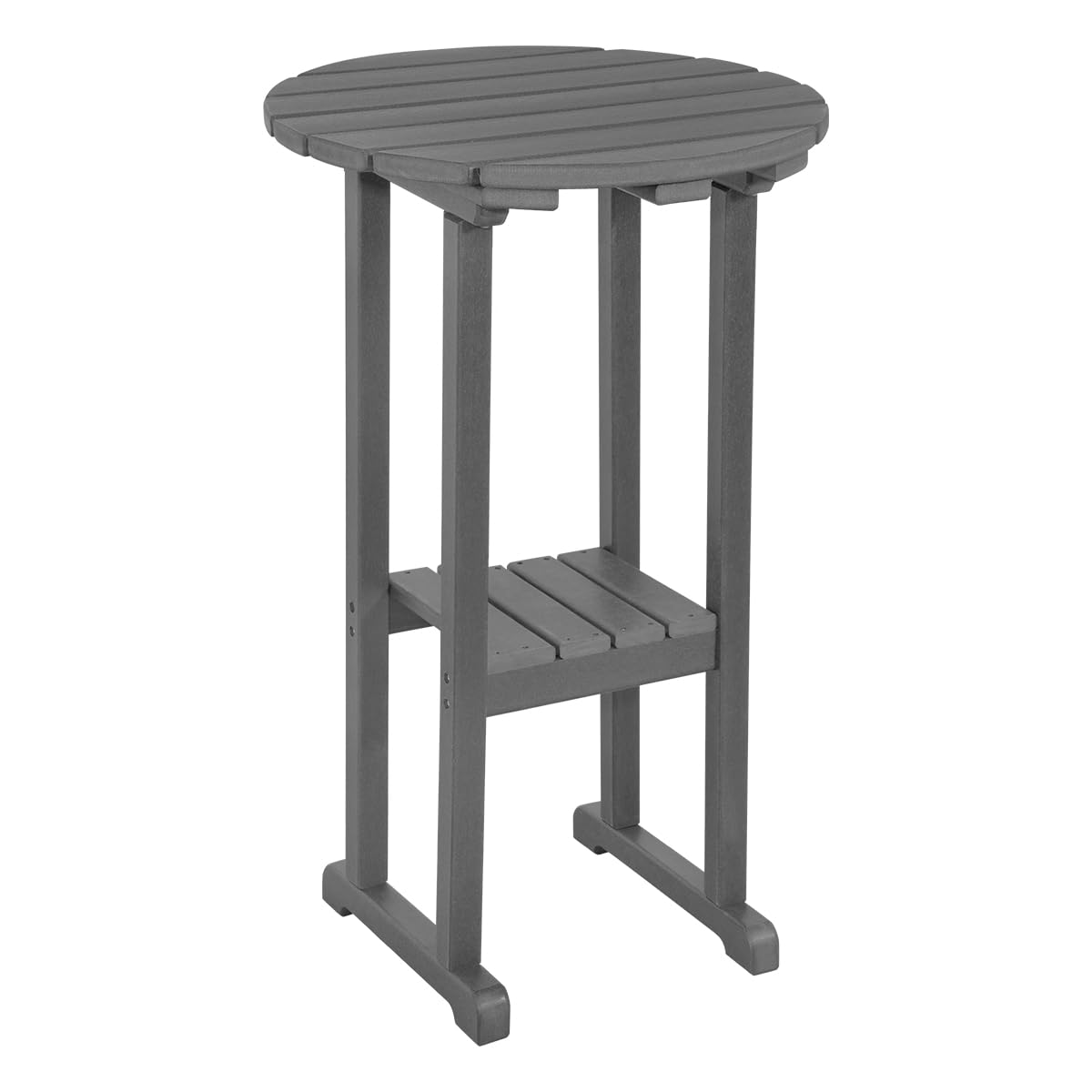 Sundale Outdoor 39-inch Adirondack style HDPE round bar table in gray